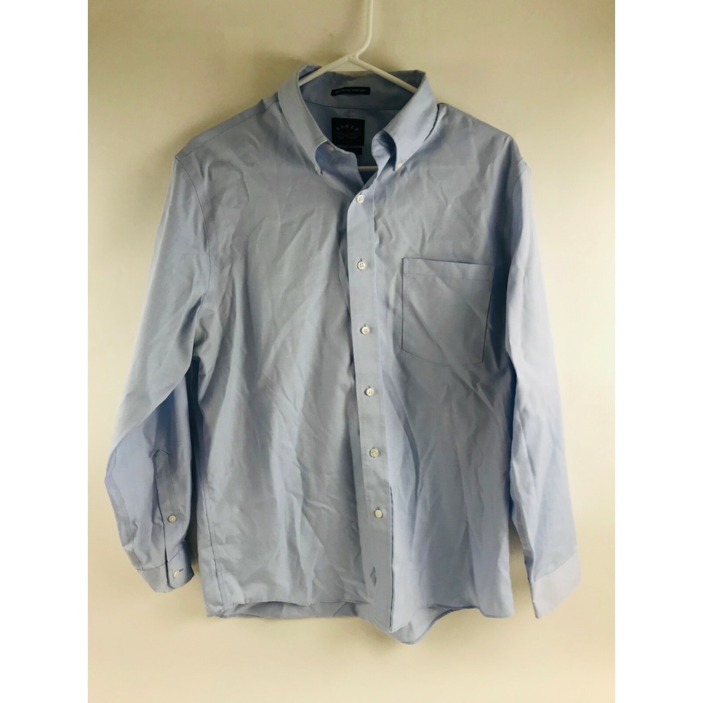 Eagle Shirt Men's Size 16 Button Down Long Sleeve Side Pocket Non Iron Slim Fit